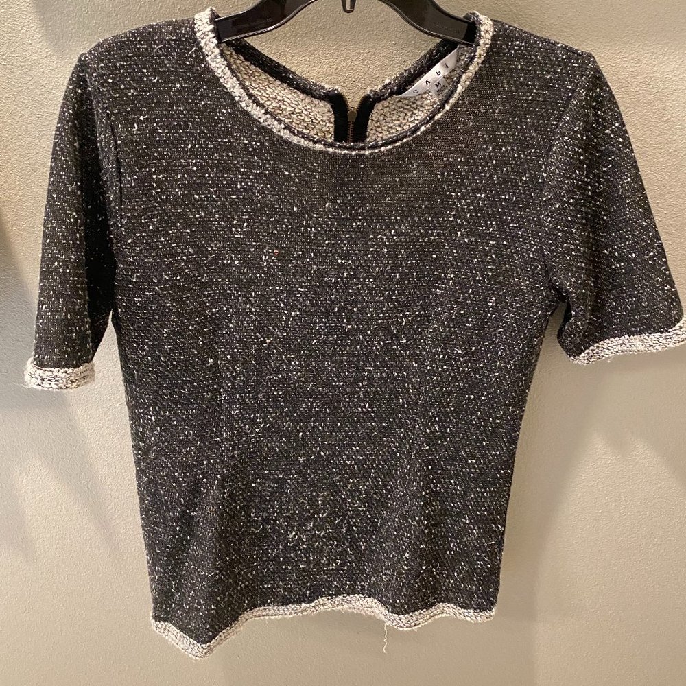 CAbi Coco Shell Terry Boucle Tweed Sweater
